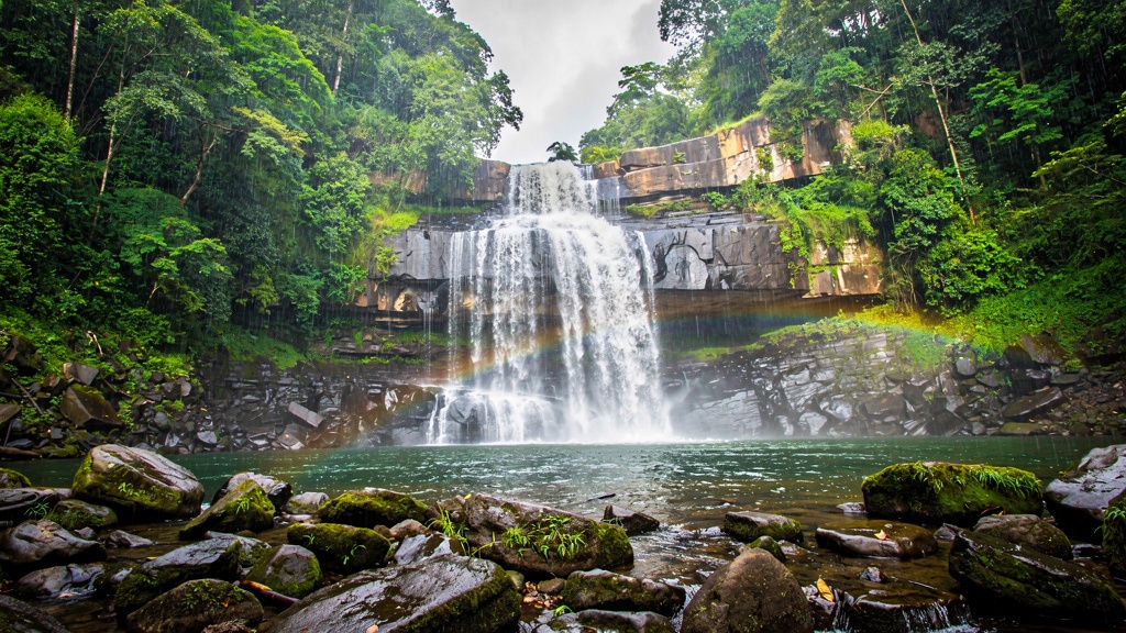 Gudguda Waterfall cascading in lush green forest