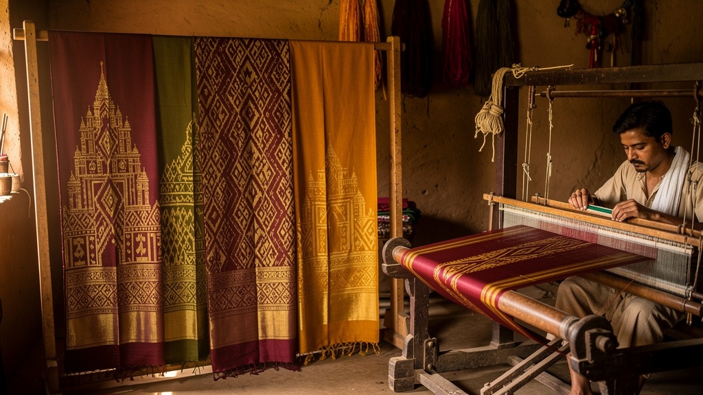 Sambalpuri Ikat handloom sarees with traditional patterns